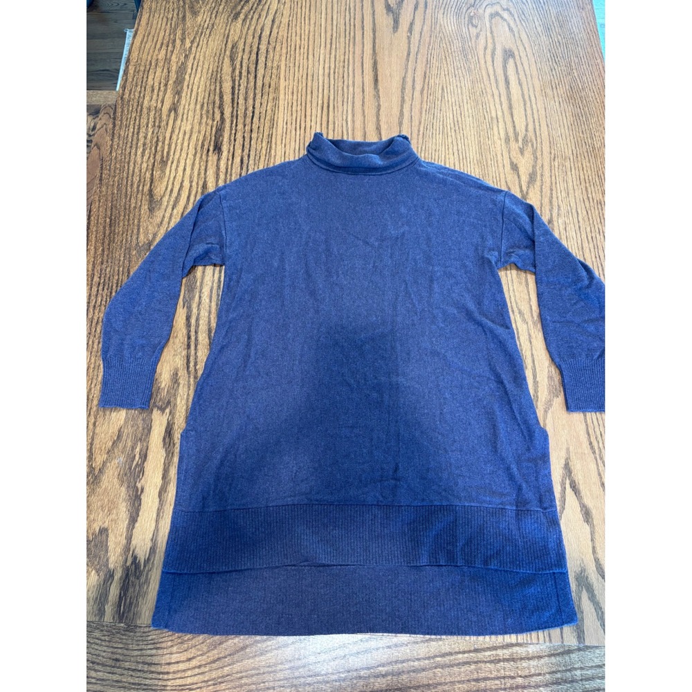 Soft Surroundings Purple Mock Neck Tunic Sweater Cashmere Blend Small 29798